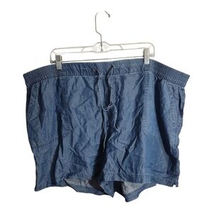 Old‎ Navy Soft Lyocell Chambray Drawstring Preppy Beach Pool Vacation Short XXL